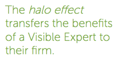 Visible Experts: Halo Effect
