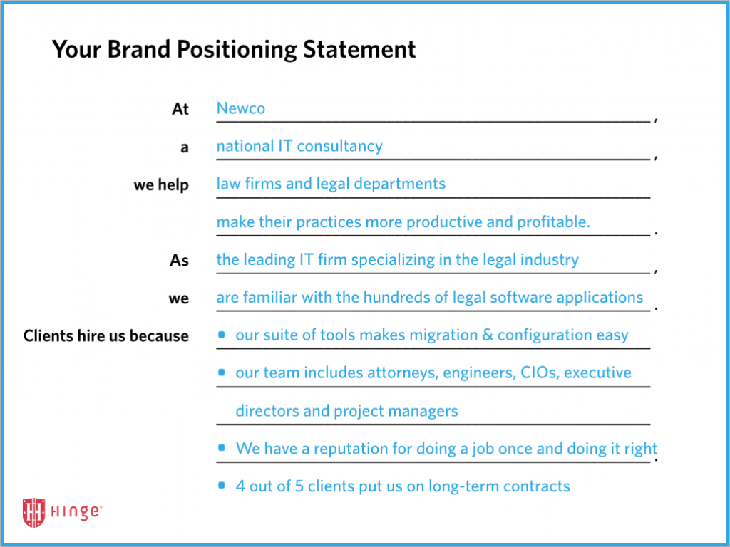 Brand Positioning Strategy for the Professional Services - Hinge