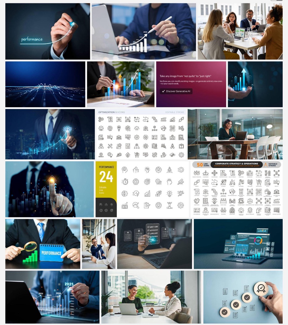 A collage of business professionals analyzing data, graphs, and charts on screens, symbolizing performance, growth, and financial analytics in corporate settings.